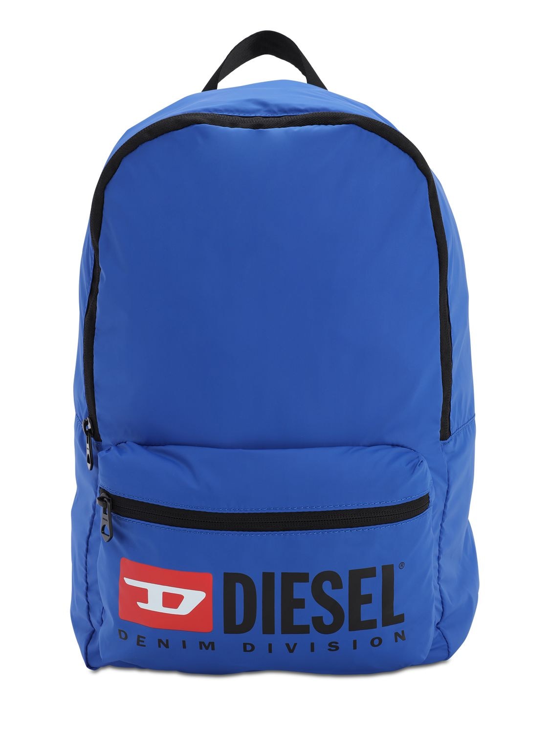 Diesel Kids' Logo Print Nylon Backpack In Royal Blue