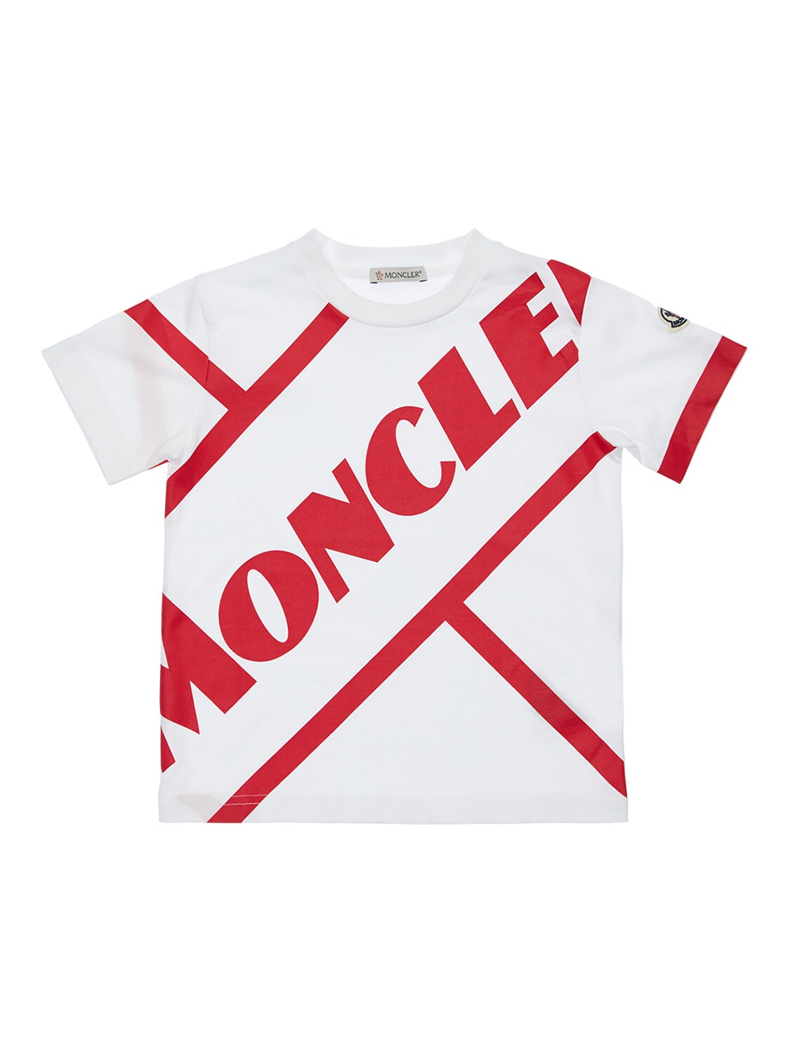 MONCLER LOGO PRINT COTTON JERSEY T-SHIRT,71IFI4031-MDAX0