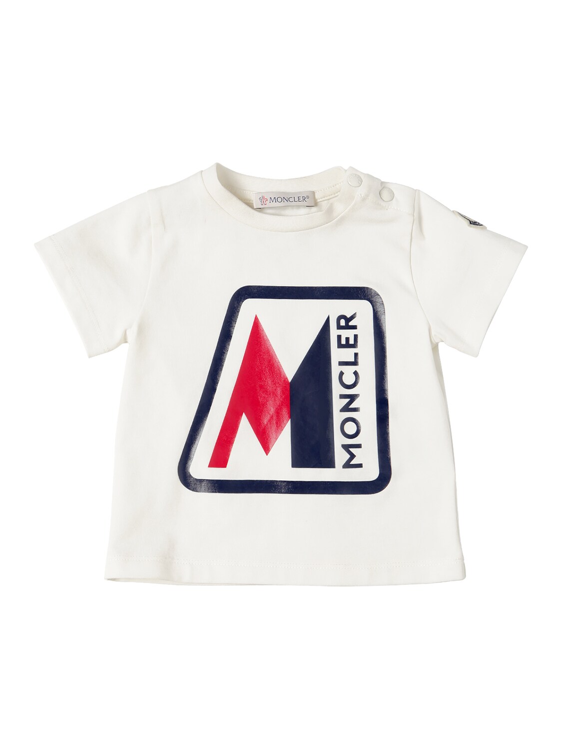 Moncler Kids' Short-sleeve Logo Graphic T-shirt In White