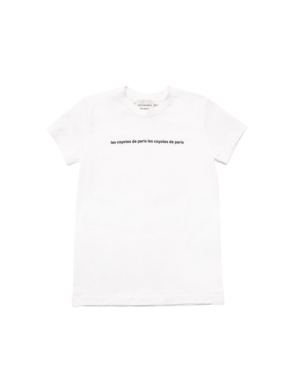 Les Coyotes De Paris Kids' Logo Printed Cotton Jersey T-shirt In White