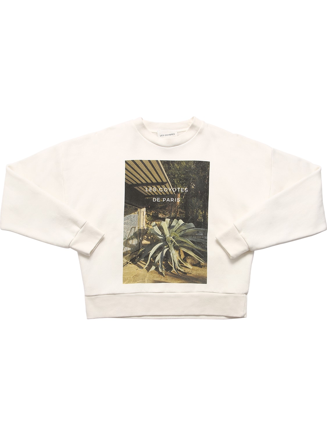 Les Coyotes De Paris Kids' Printed Cotton Sweatshirt In Off White