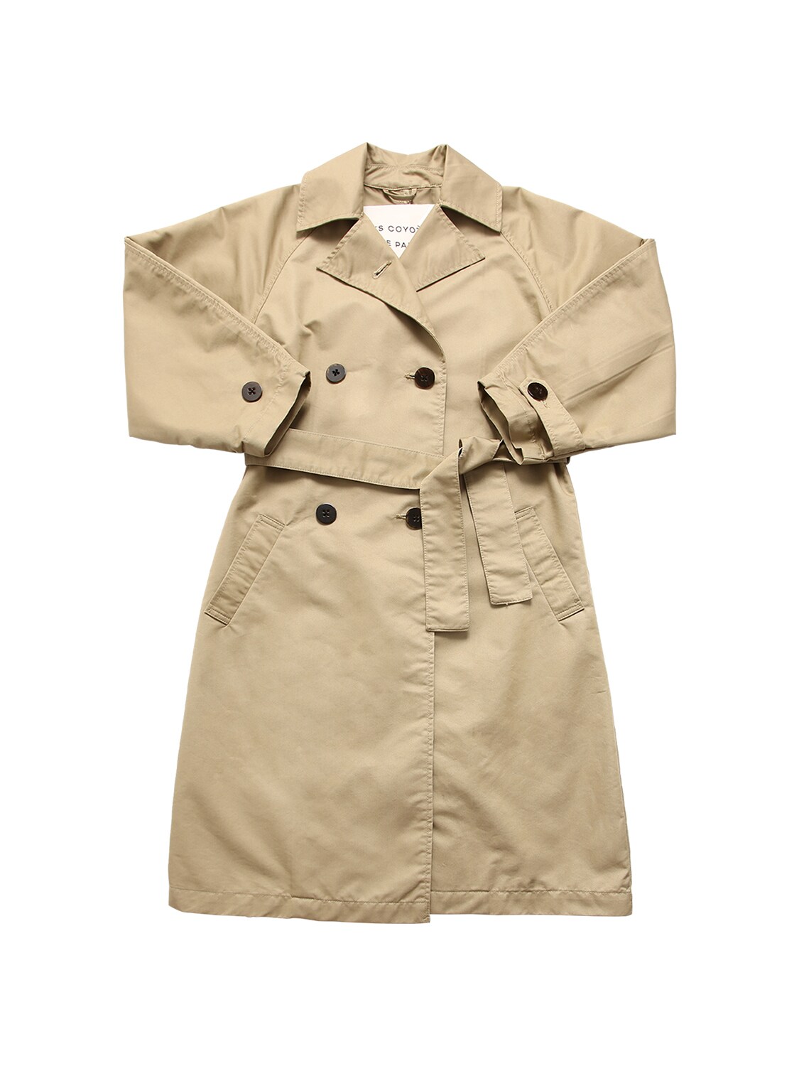 Kids' Gabardine Trench Coat In Beige