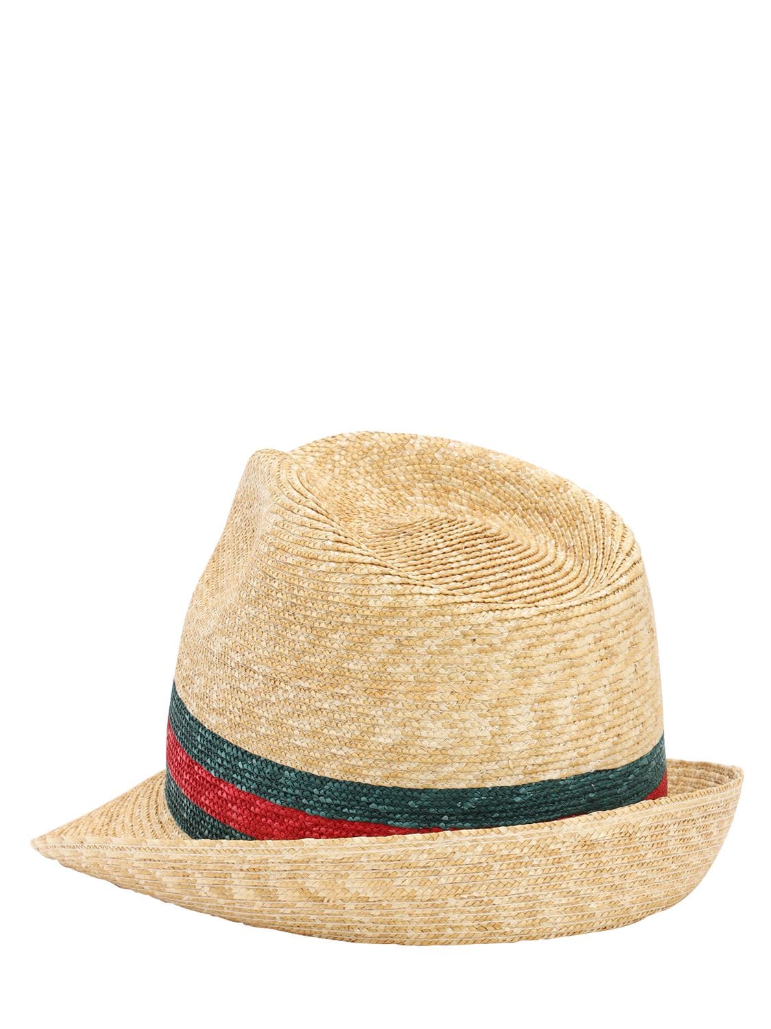 Shop Gucci Straw Hat With Web Detail In Beige