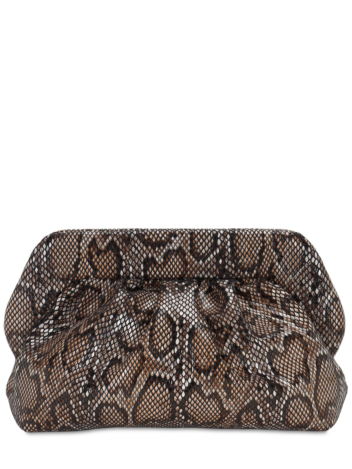 Bios Python Printed Faux Leather Clutch