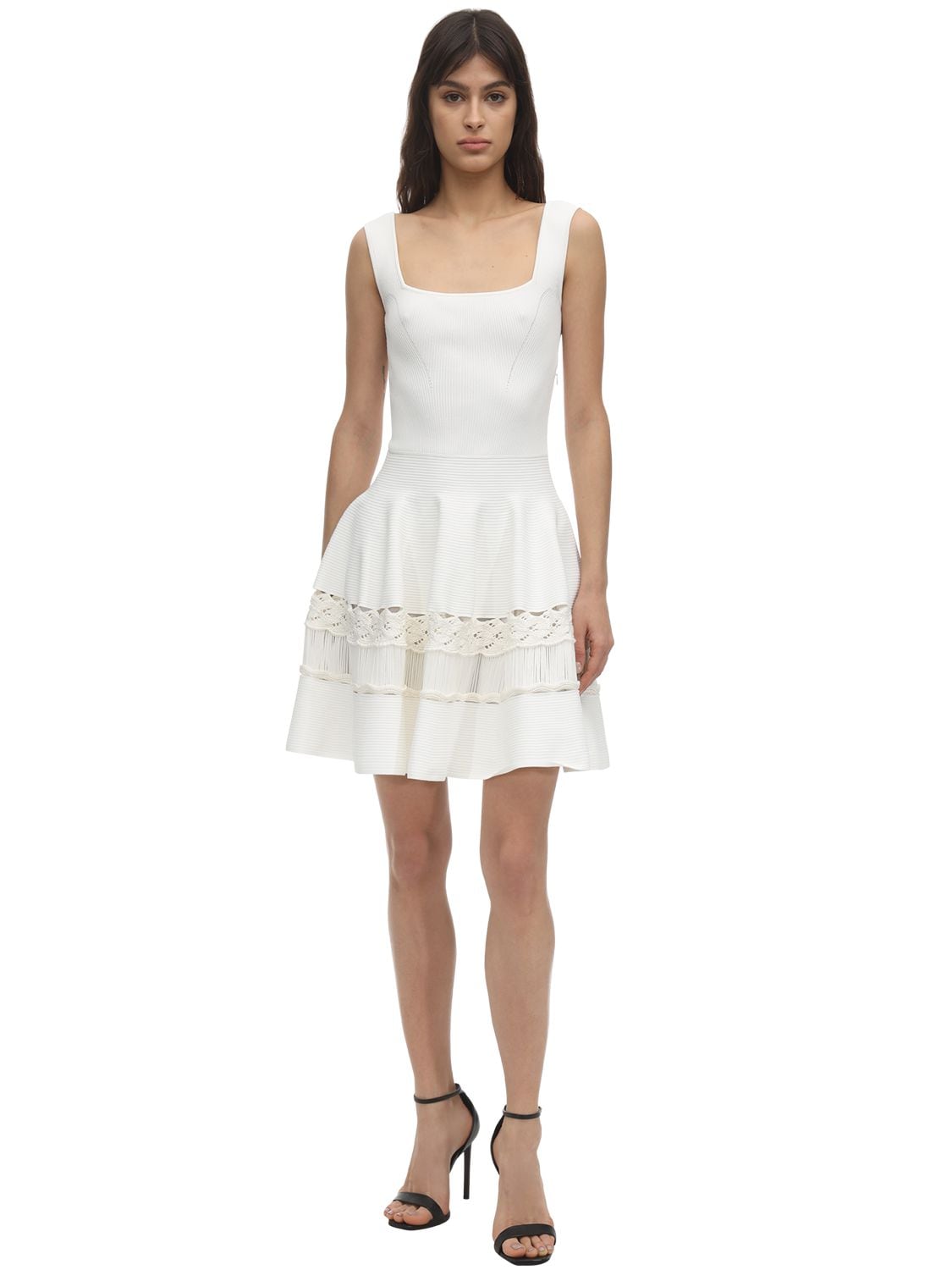 ALEXANDER MCQUEEN EMBROIDERED KNIT MINI DRESS,71IG12070-OTAYNG2