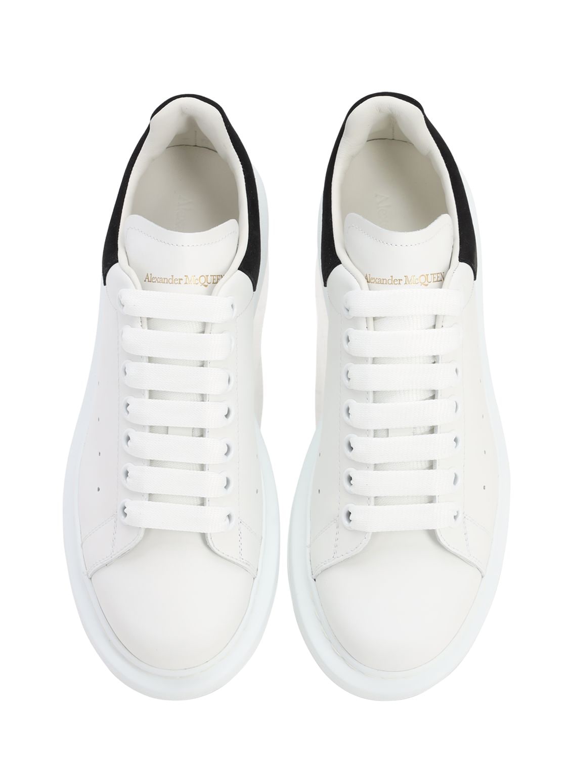 Shop Alexander Mcqueen 45mm Leather Sneakers In White,black
