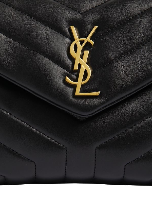 Shop Saint Laurent Small Loulou Leather Shoulder Bag In Black