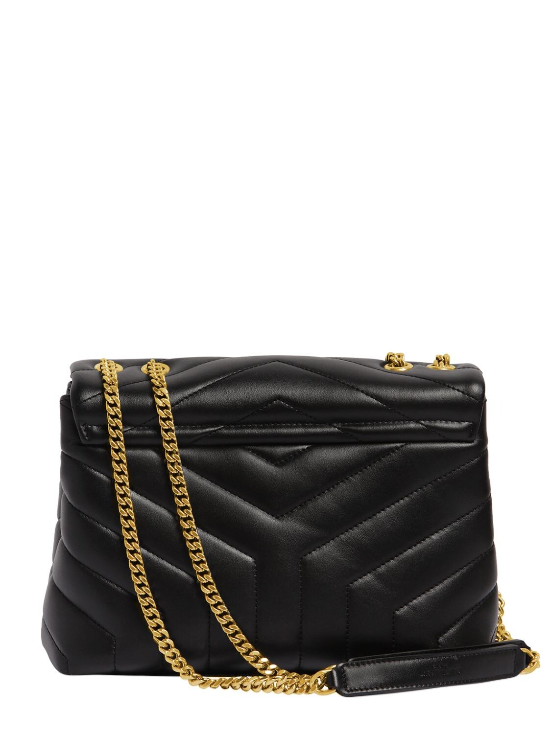 Shop Saint Laurent Small Loulou Leather Shoulder Bag In Black