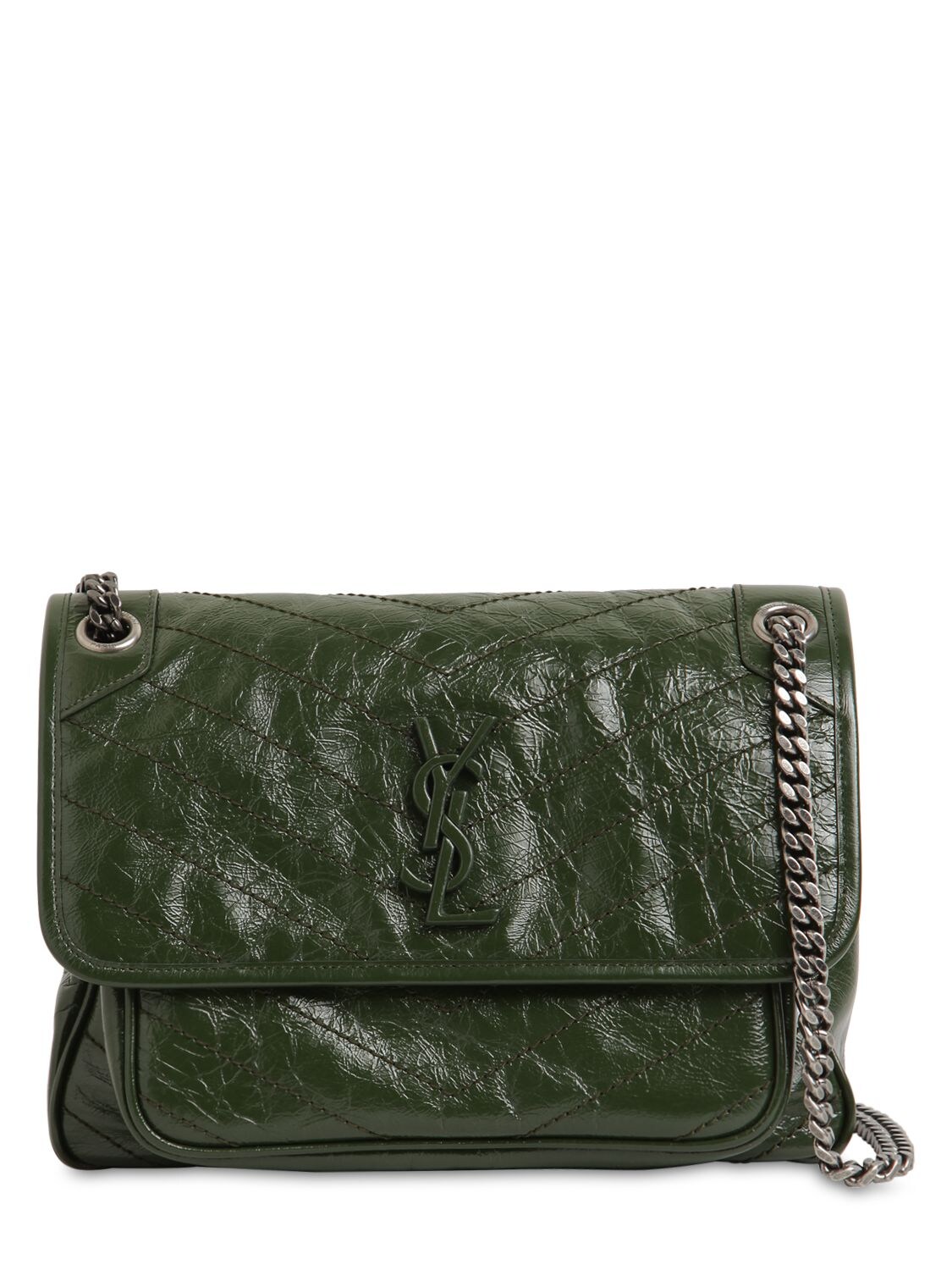 Saint Laurent Medium Niki Monogram Leather Bag In Tropical Green