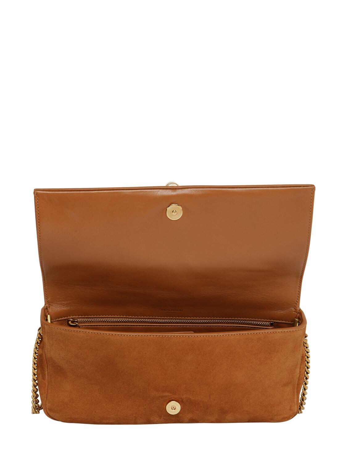 Shop Saint Laurent Kate 99 Suede Bag W/tassel In Cinnamon