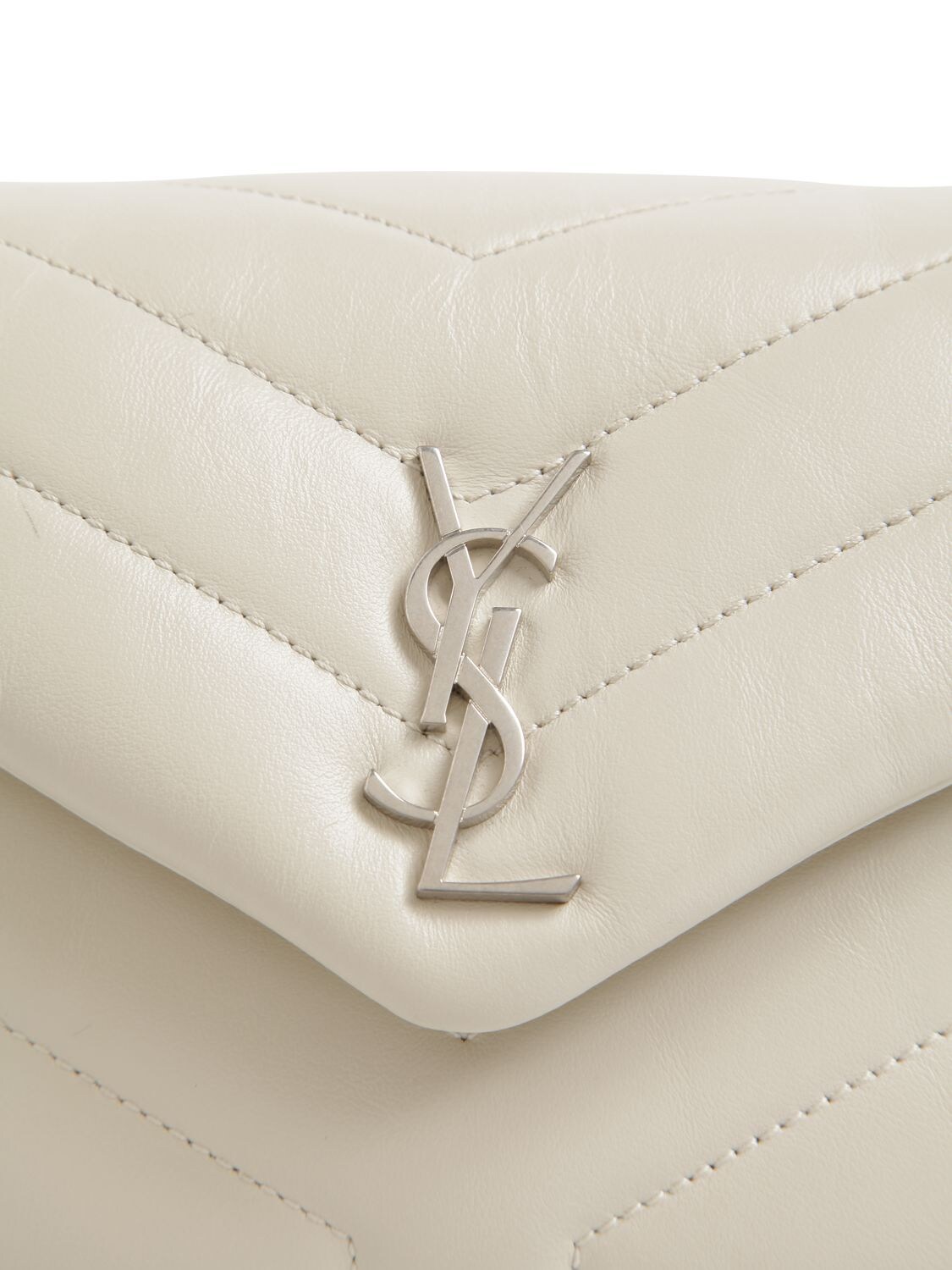 Loulou leather crossbody bag Saint Laurent White in Leather - 37318357