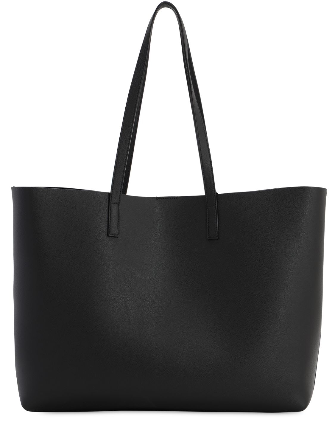 Shop Saint Laurent Leather Shopping Bag In Black