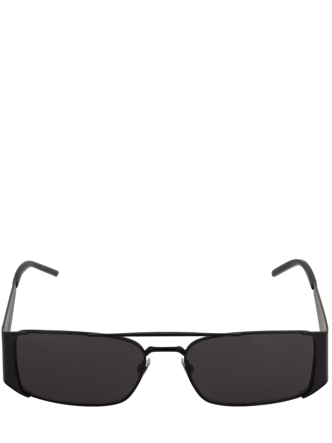 Saint Laurent Sl 366 Lenny Squared Metal Sunglasses In Black