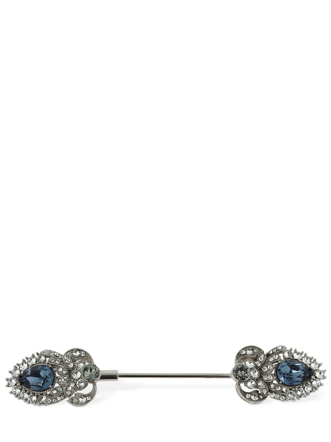 Dolce & Gabbana Crystal Embellished Pin In Blue