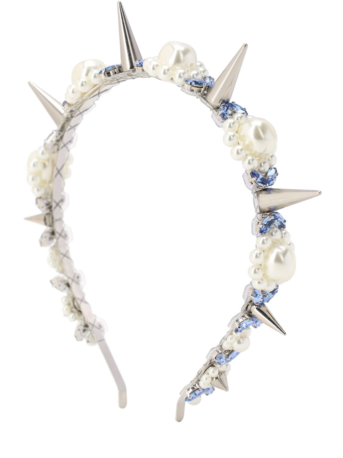Simone Rocha Embellished Headband W/ Spikes In Multi,white