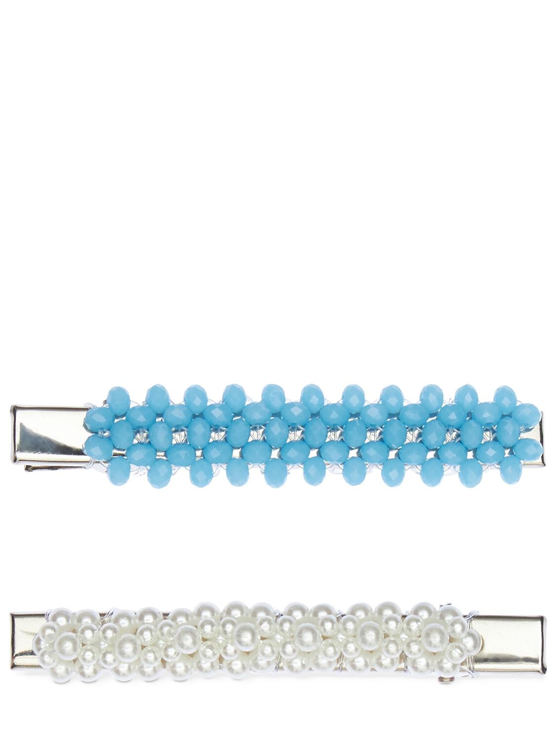 Dalood Set Of 2 Mismatched Hair Clips In White,blue