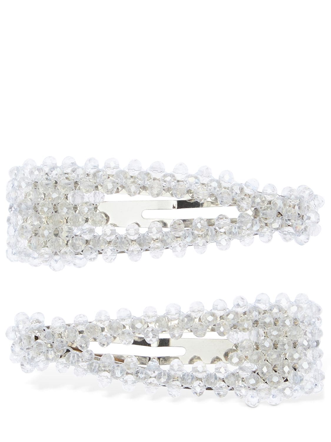 Dalood Set Of 2 Crystal Hair Clips In Crystal,clear