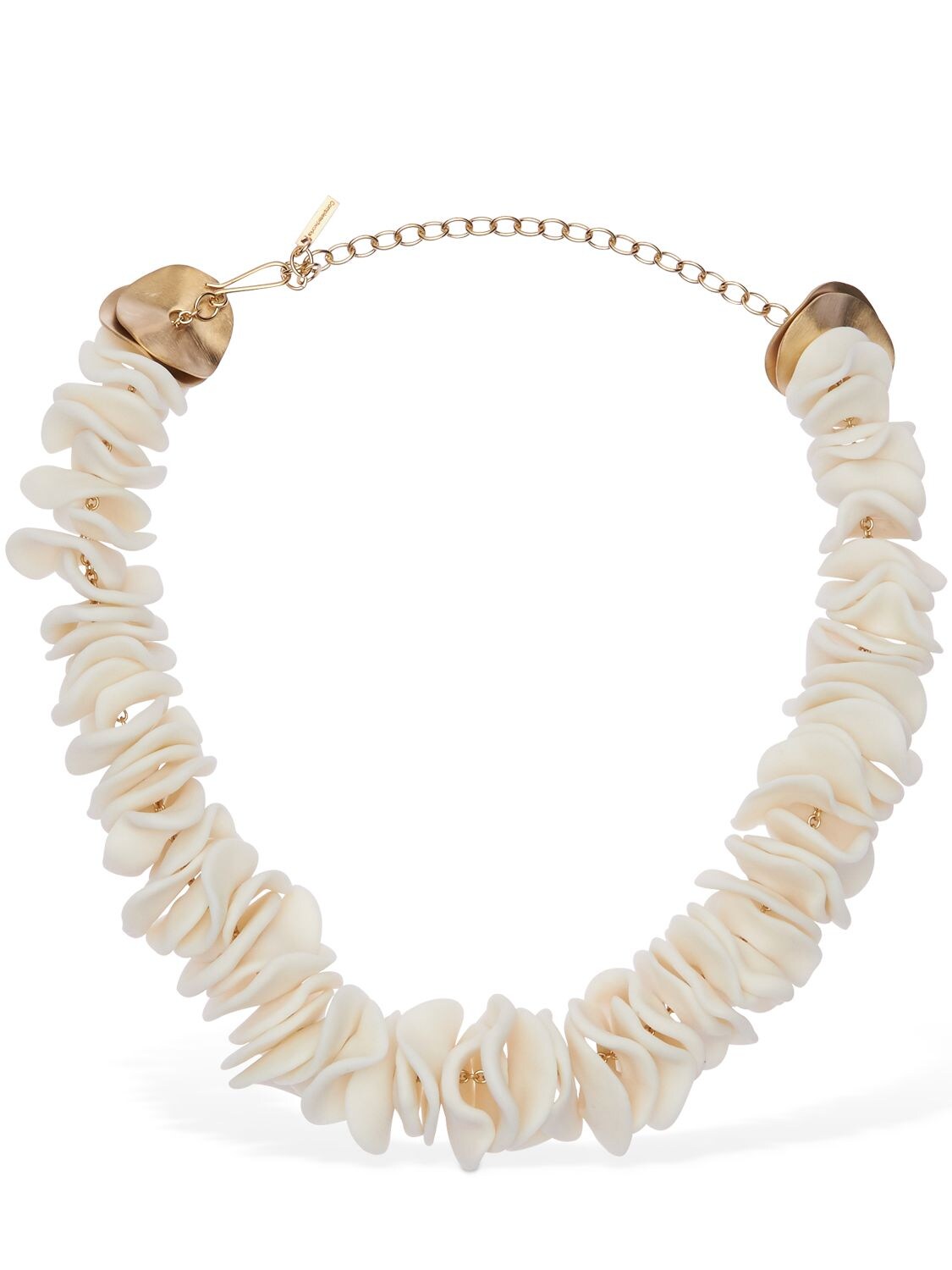 Completedworks String Of Perils Ceramic Necklace In White,gold