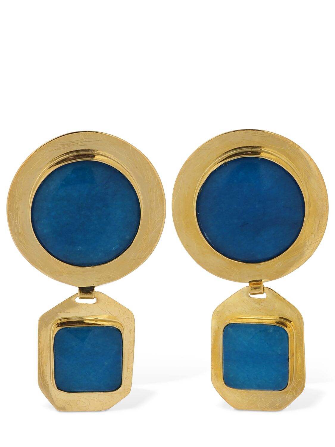 Liya Blue Lagoon Gold-plated Earrings In Gold,blue