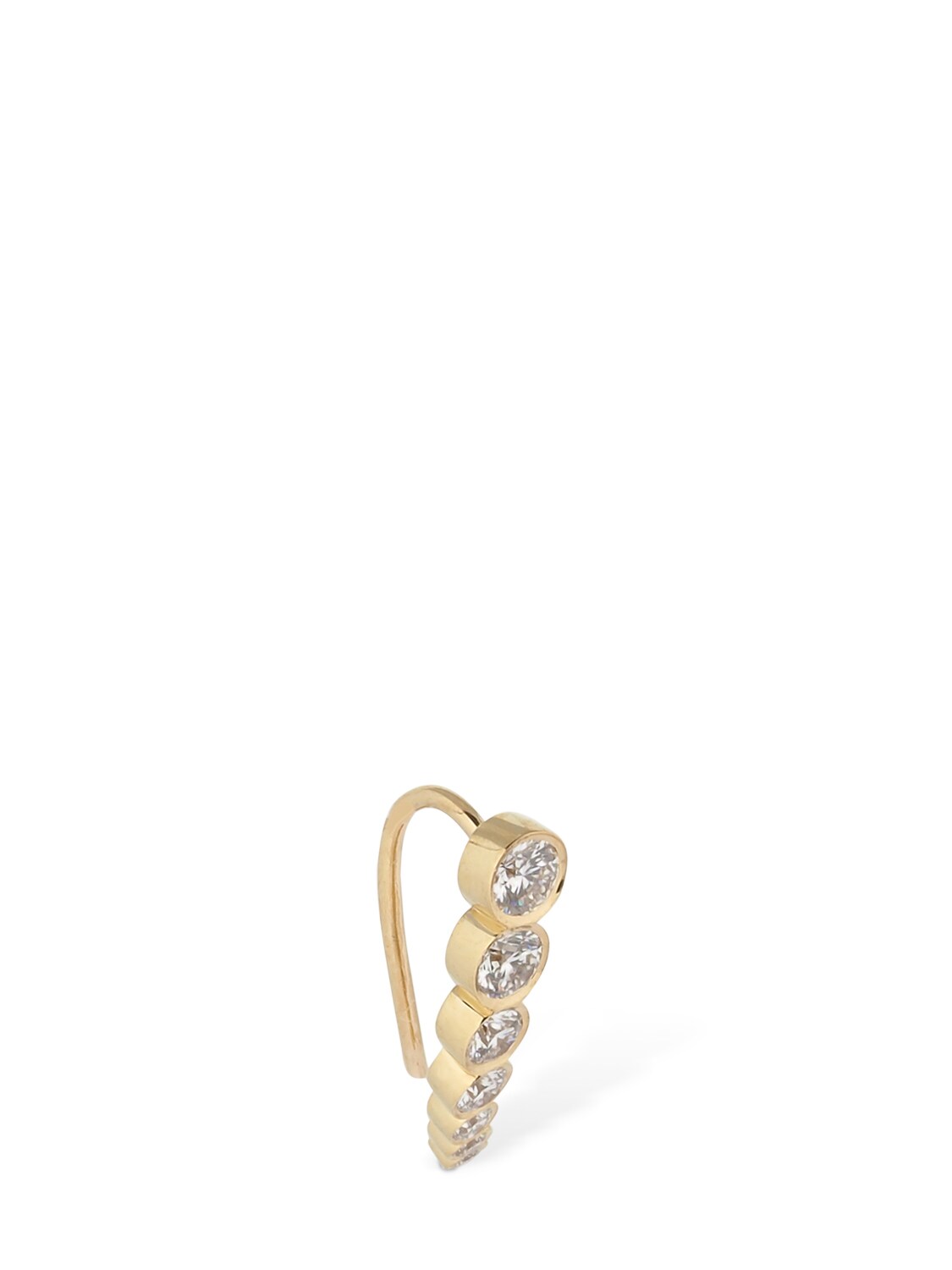 Shop Sophie Bille Brahe Petite Croissant De Lune Left Earring In Crystal,gold