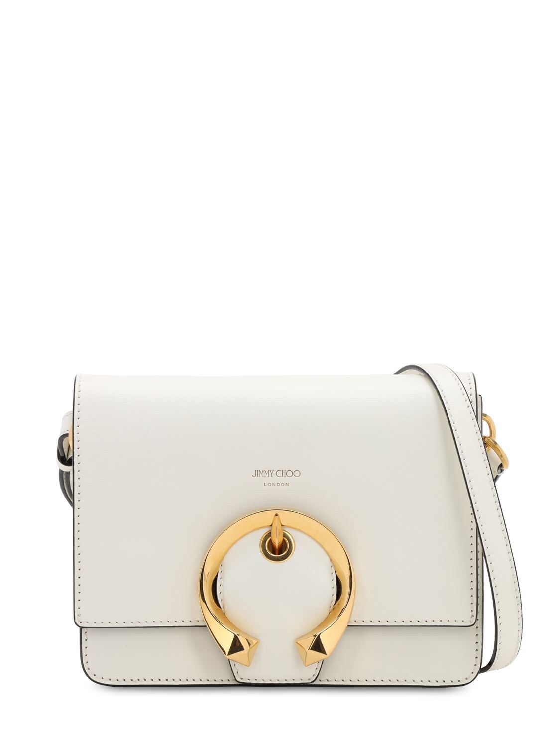 Jimmy Choo Madeline Grained Leather Bag In White