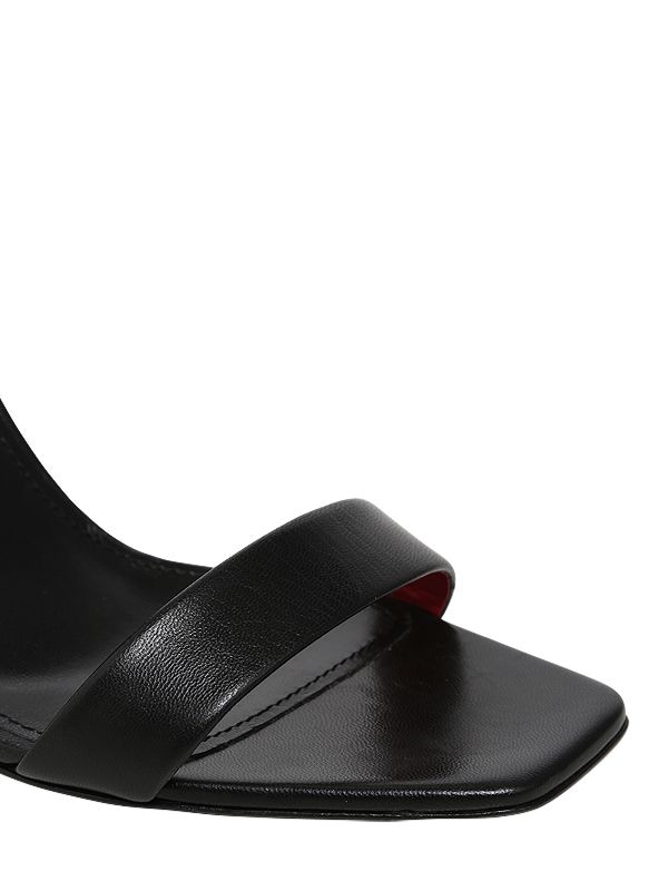 Shop Saint Laurent 105mm Amber Leather Sandals In Black