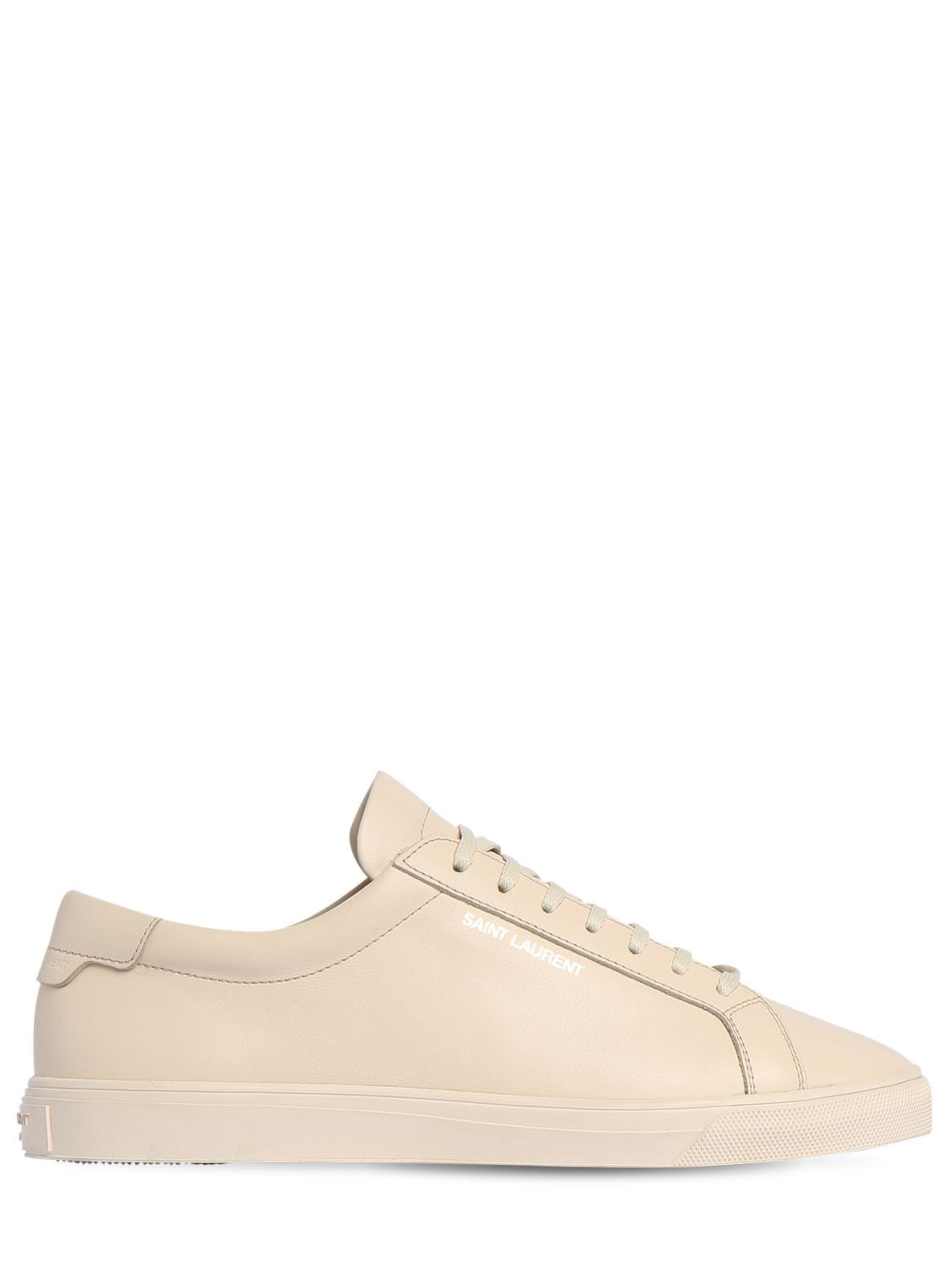 Saint Laurent 20mm Andy Leather Lace-up Sneakers In Nude