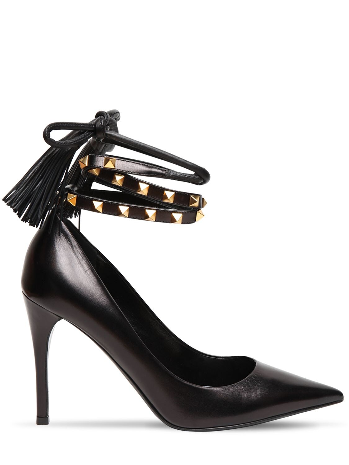 VALENTINO GARAVANI 100MM ROCKSTUD FLAIR LEATHER LACEUP PUMP,71IG70003-ME5P0