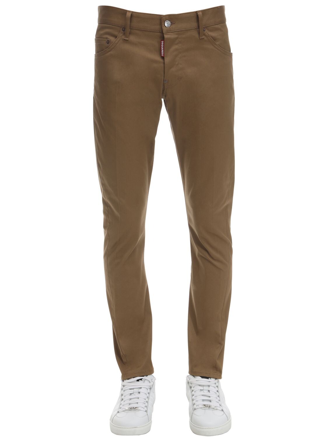 Dsquared2 16cm Sexy Twist Cotton Twill Jeans In Camel