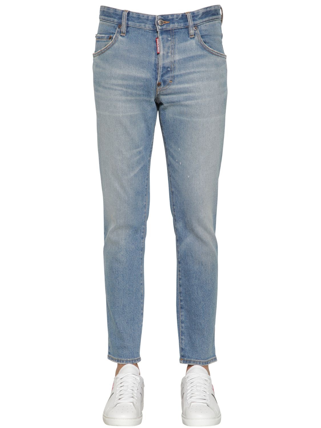 Dsquared2 16cm Skater Cotton Denim Jeans In Blue