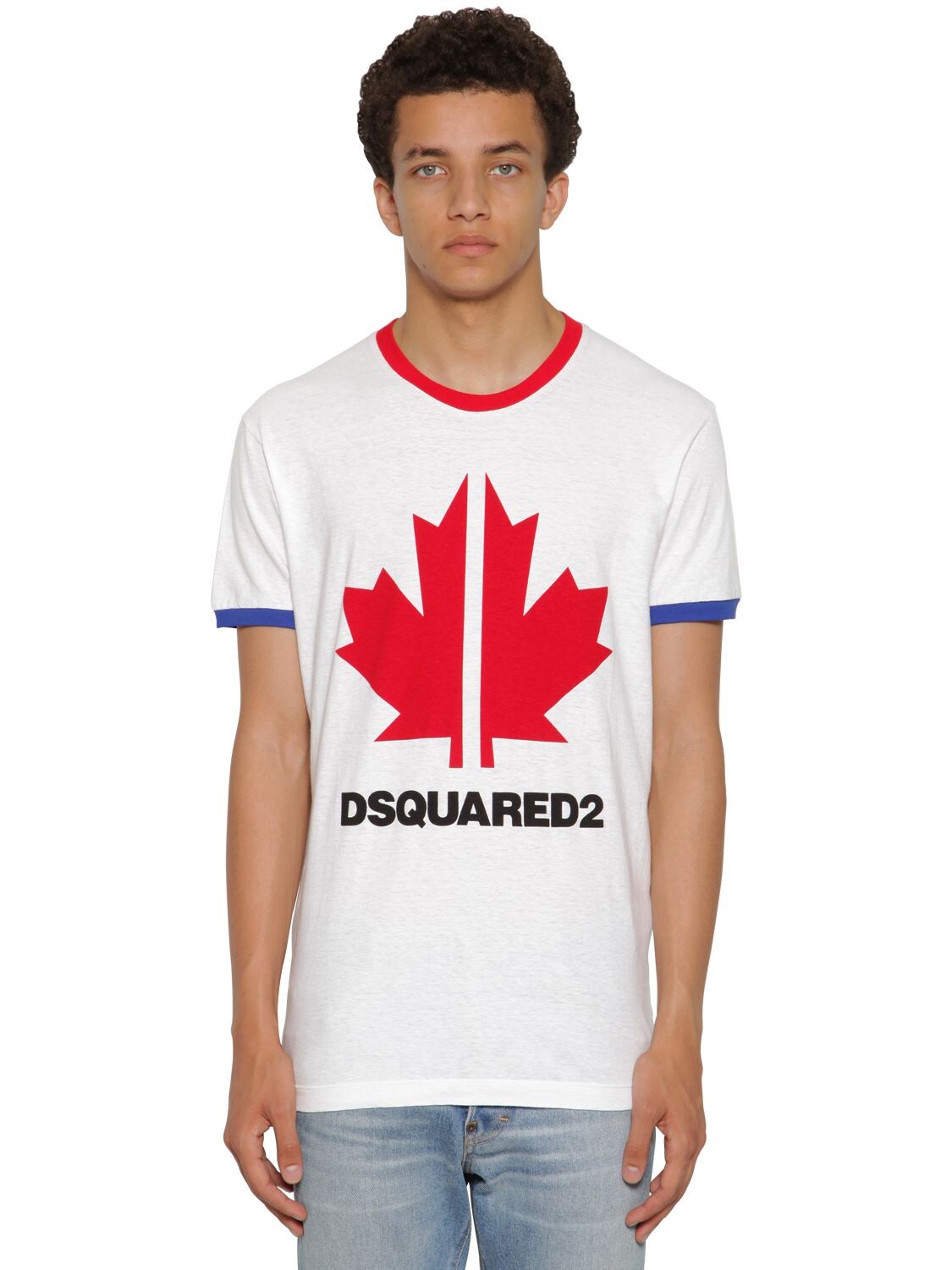 DSQUARED2 PRINT VERY VERY DAN FIT JERSEY T-SHIRT,71IG7E057-MTAW0