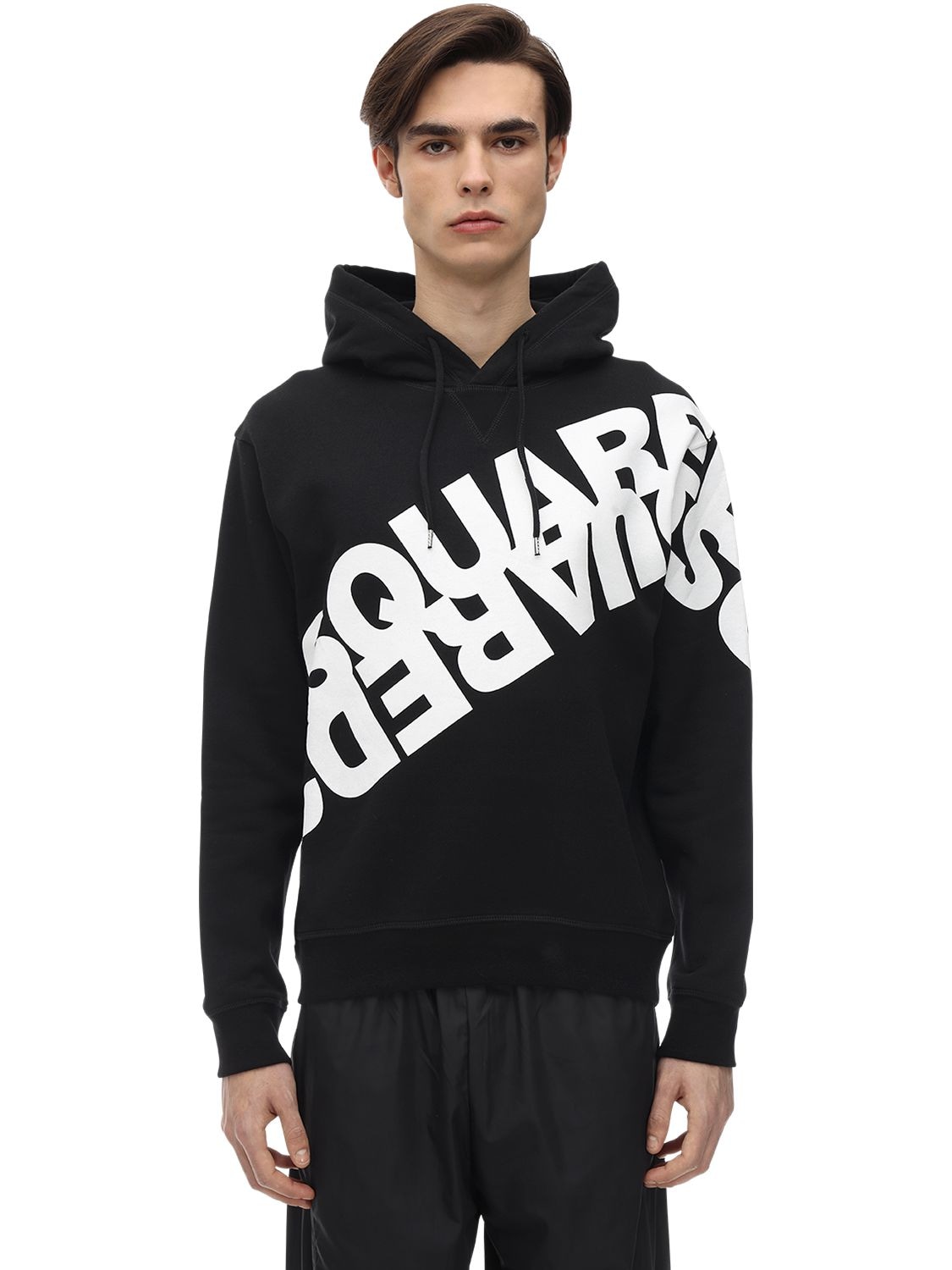 DSQUARED2 MIRROR LOGO PRINT COOL GUY JERSEY HOODIE,71IG7E075-OTAW0