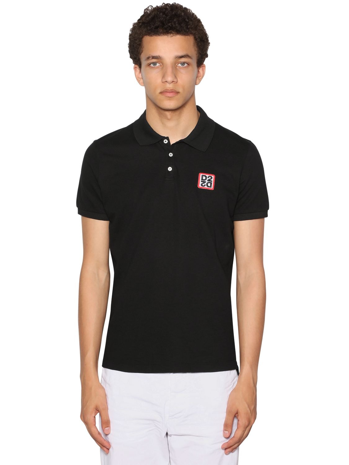 DSQUARED2 LOGO NEW CLASSIC COTTON PIQUE POLO SHIRT,71IG7E100-OTAW0