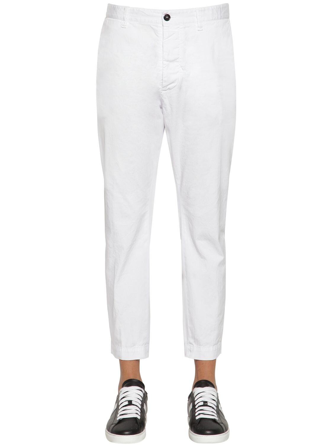 DSQUARED2 16.5CM HOCKNEY FIT COTTON TWILL PANTS,71IG7E110-MTAW0