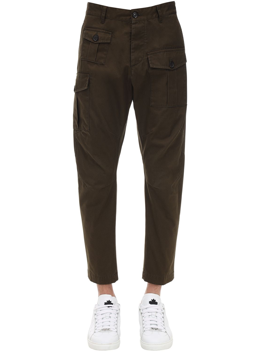 DSQUARED2 16厘米SEXY CARGO斜纹棉长裤,71IG7E111-NZI40