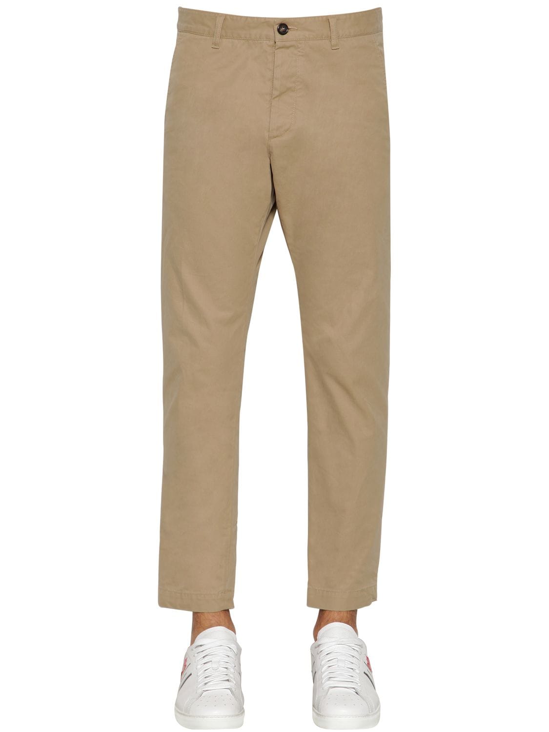 Dsquared2 16.5cm Cool Guy Fit Cotton Twill Pants In Beige