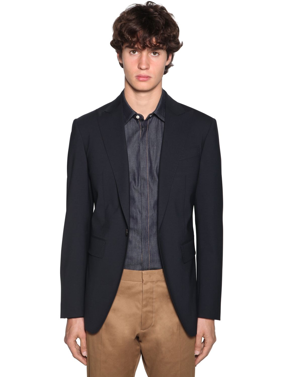 Dsquared2 Los Angeles Fit Stretch Wool Blazer In Navy