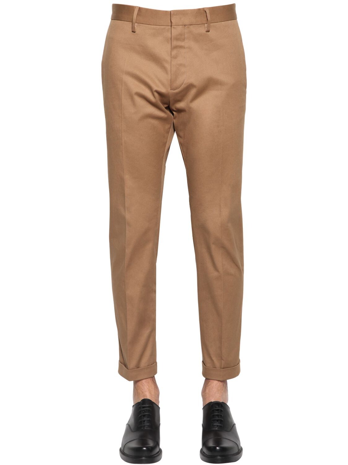 Dsquared2 17cm Cool Guy Stretch Cotton Twill Pants In Camel