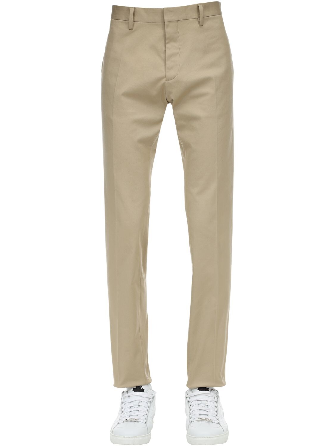 Dsquared2 17cm Cool Guy Stretch Cotton Twill Pants In Beige