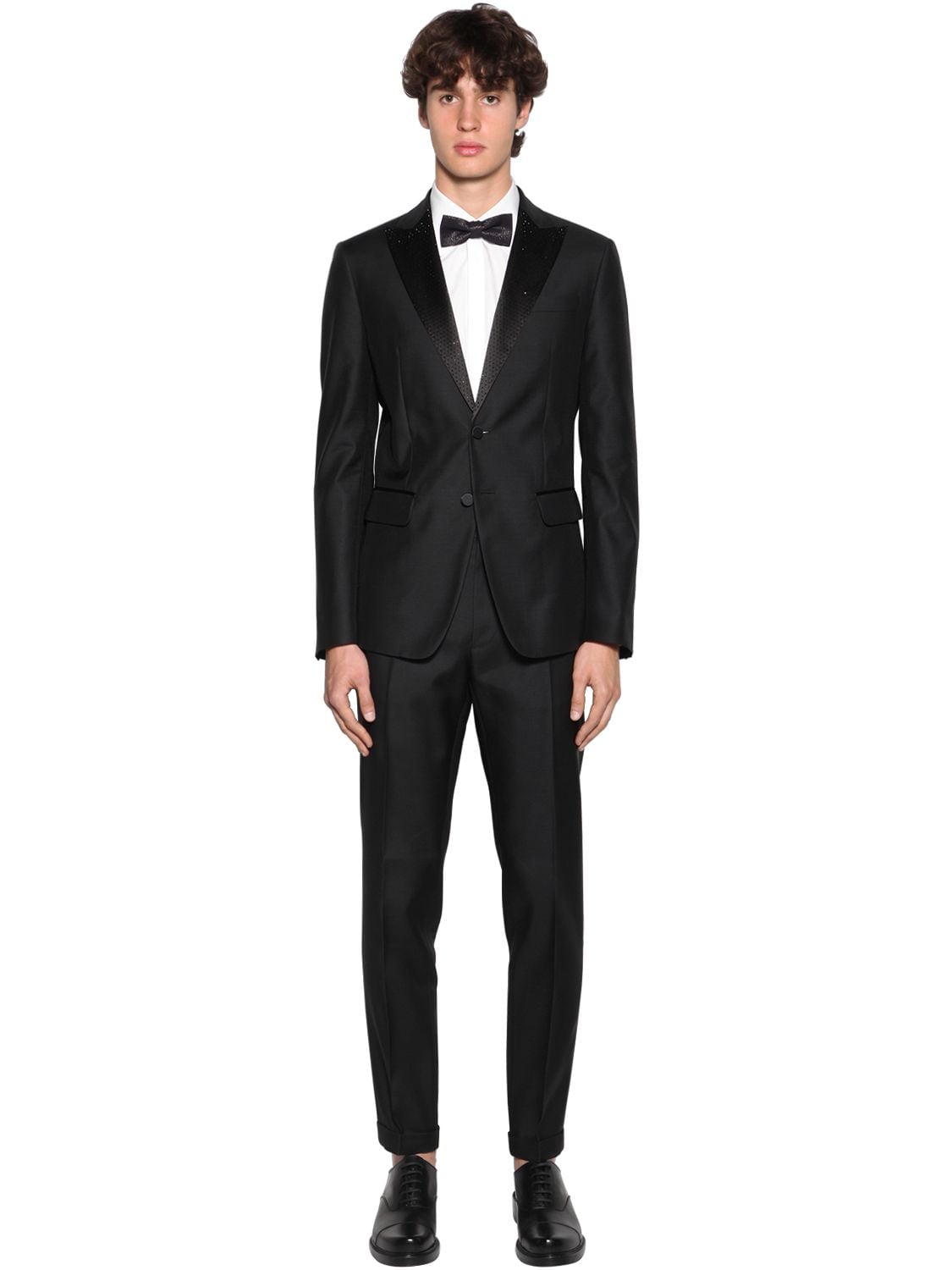Dsquared2 London Crystals, Silk & Wool Tuxedo Suit In Black