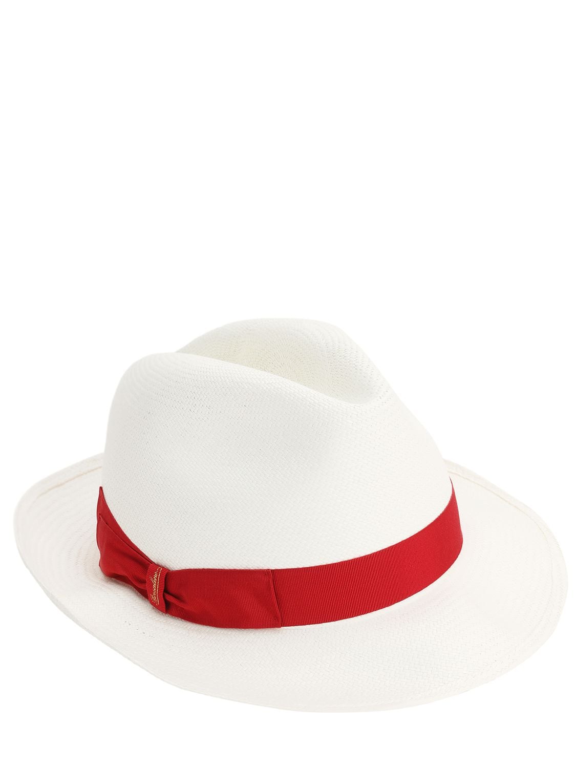 Borsalino Fine Straw Panama Hat In White,rubino