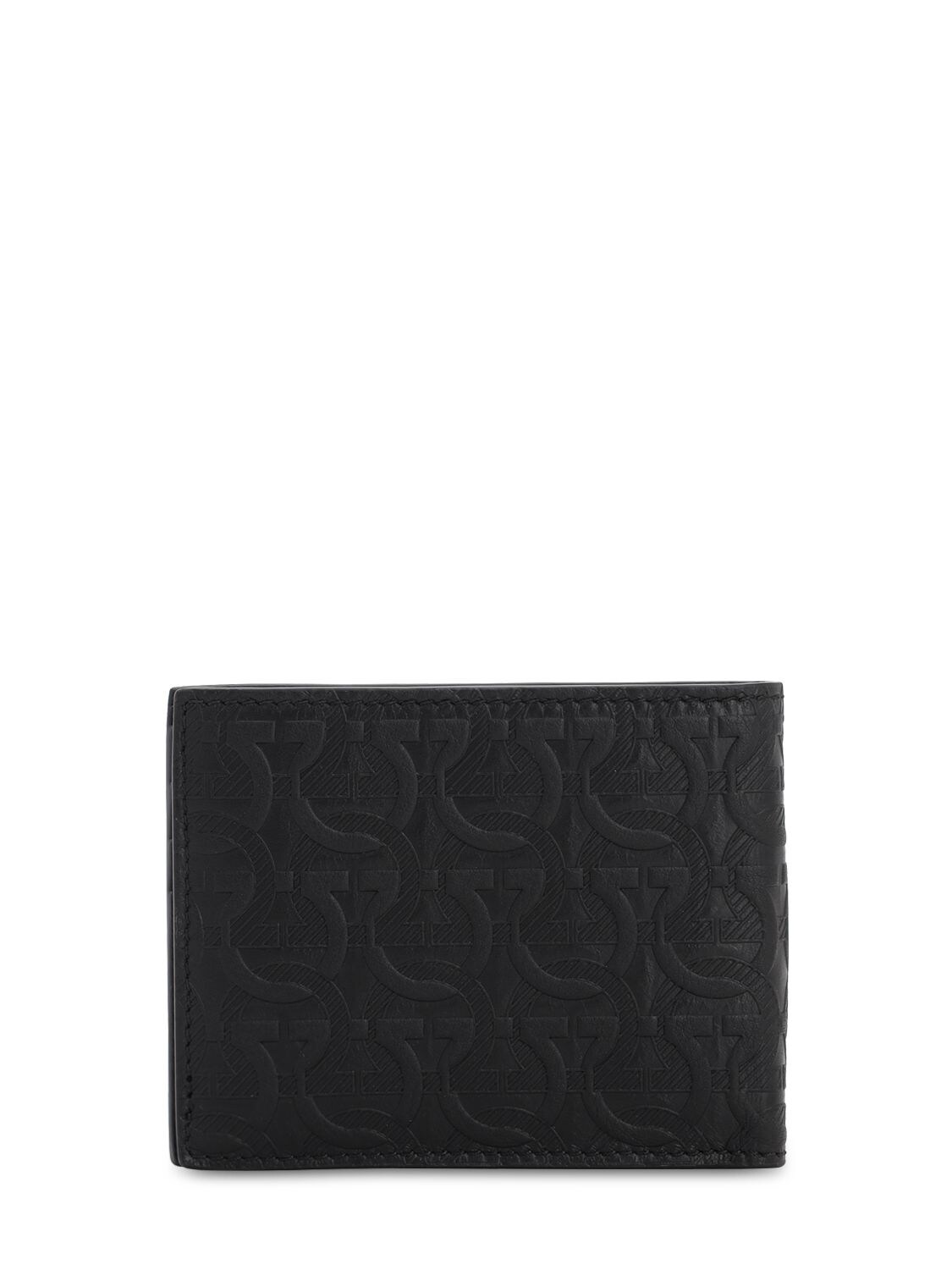 Ferragamo Logo Embossed Billfold Wallet In Black