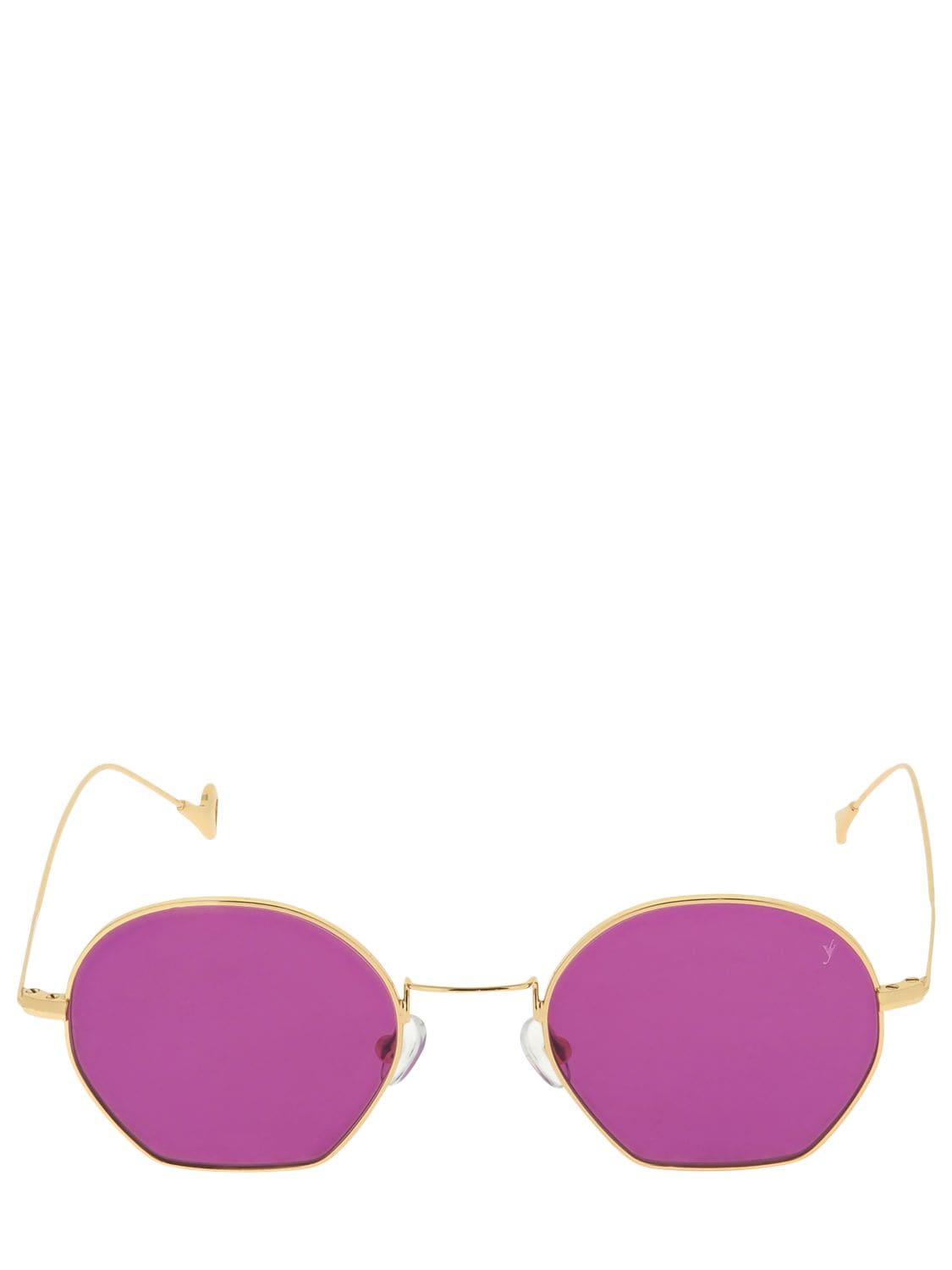 Eyepetizer Triomphe Round Sunglasses In Gold,violet