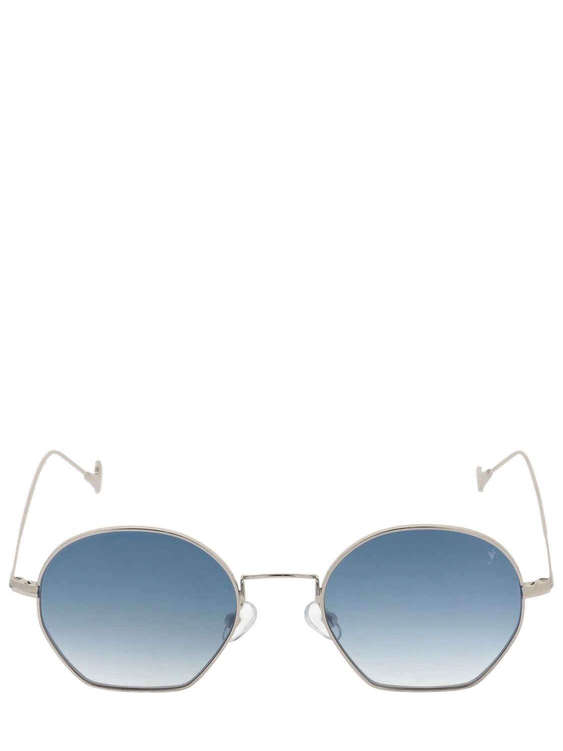Eyepetizer Triomphe Round Sunglasses In Silver,blue