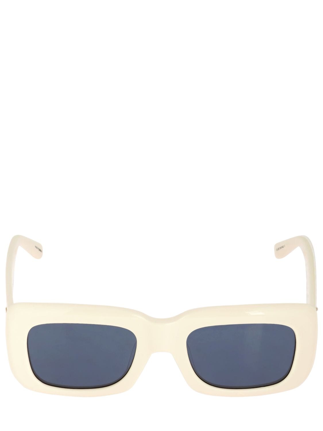 Attico Marfa Acetate Squared Sunglasses In Cream,blue