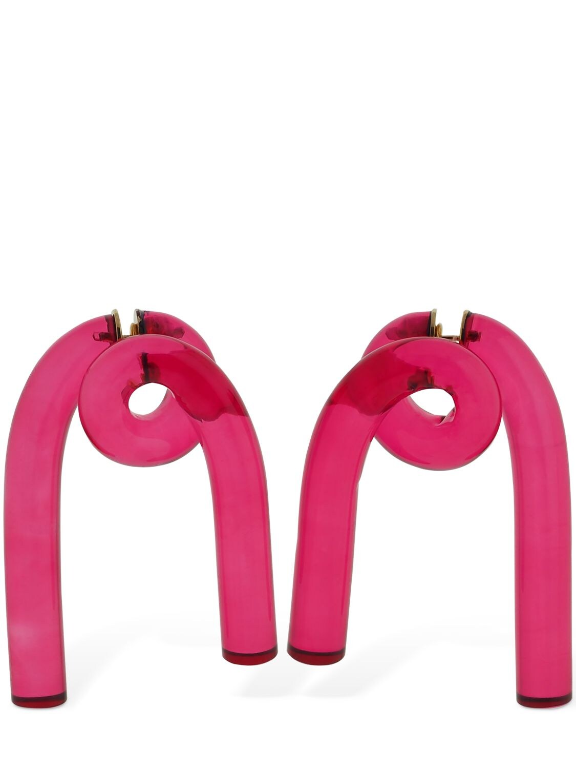 Colville Twisted Tube Earrings In Pink