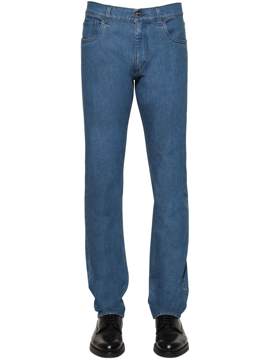 Prada 19cm Tapered Cotton Denim Jeans