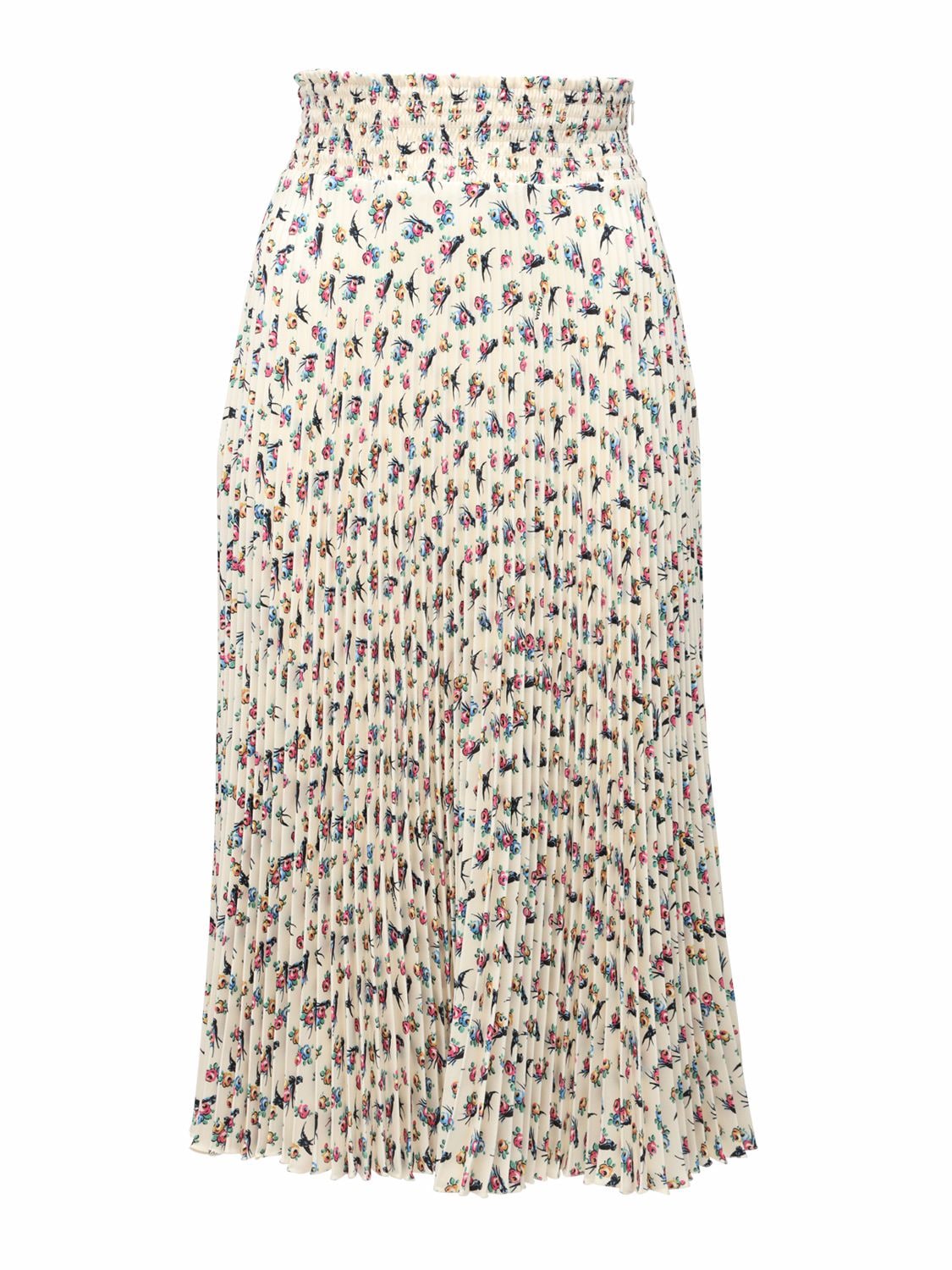 Printed & Pleated Sable Midi Skirt
