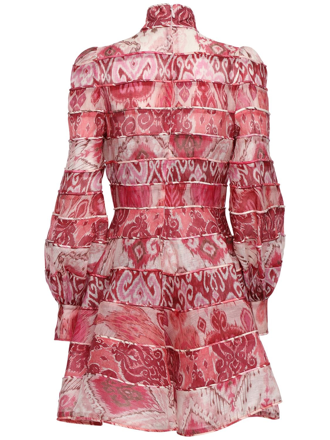 Zimmermann Wavelength Paneled Printed Linen And Silk-blend Mini Dress ...