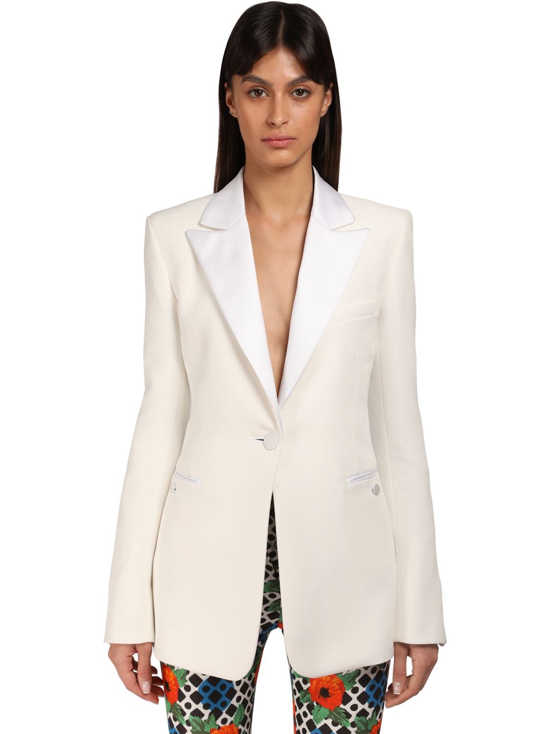 satin lapel blazer